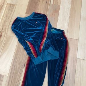 Aviator Nation Dark Green velvet suit